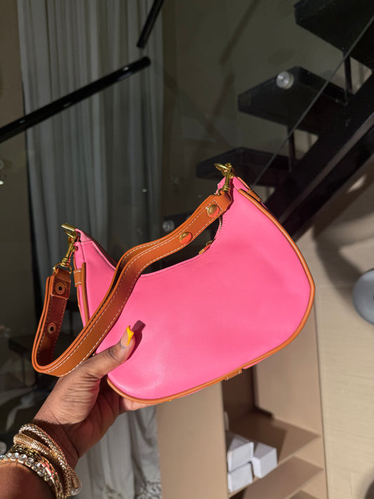 # pink baddie shoulder bag