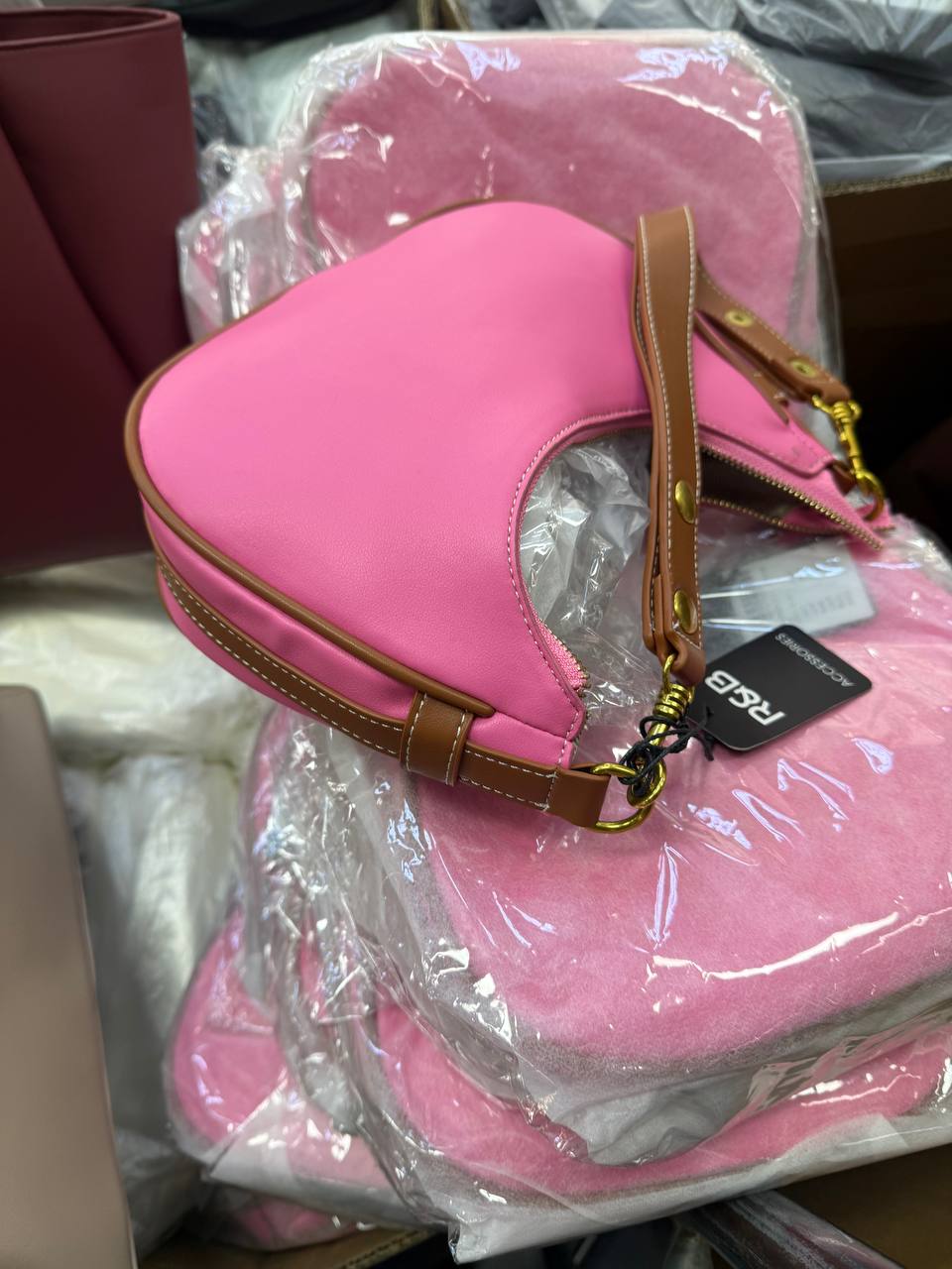 # pink baddie shoulder bag
